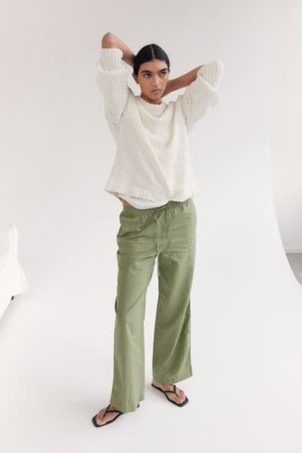 Linen-Blend Trousers